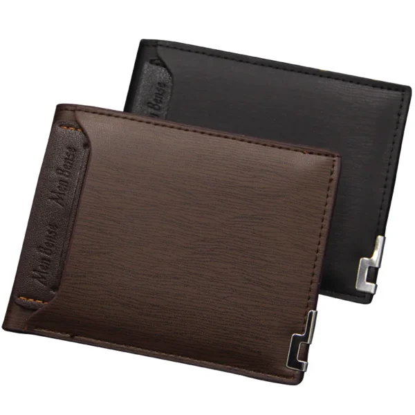 Fashion Men's Wallet PU Leather Short Card Holder Purse for Men Luxury Designer Billfold Male Portable Small Cardholder Wallets - Image 5