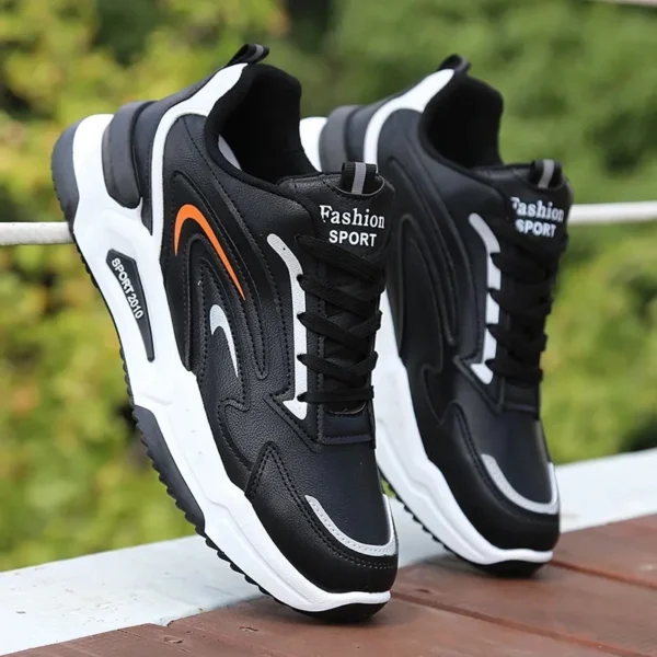 2024 New Men's Leather Sports Shoes Fashionable and Comfortable Casual Men's Shoes Outdoor Anti slip Running Shoes - Image 5