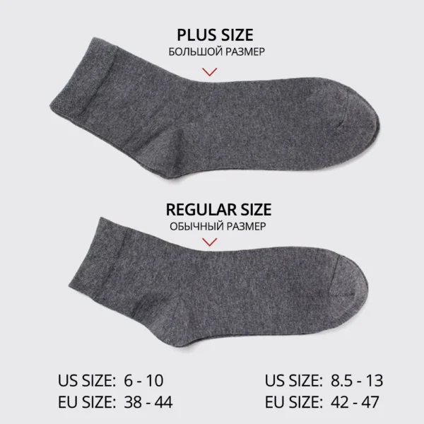 HSS Brand Men's Cotton Socks New Style Black Business Men Socks Soft Breathable Summer Winter for Male Socks Plus Size (6.5-14) - Image 3