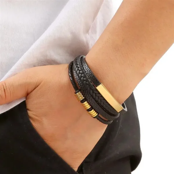 Classic Men's Leather Bracelet New Style Hand-woven Multi-layer Combination Accessory Fashion Man Jewelry Wholesale Dropshipping - Image 4