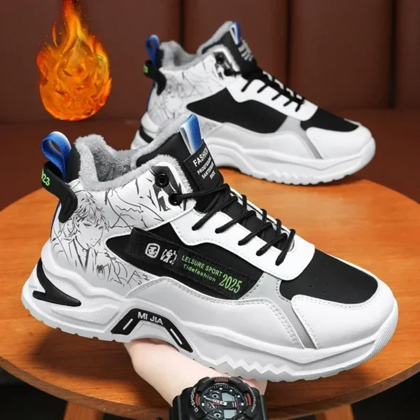 Men Sneakers Fashion 2024 New White Sports Shoes Anti Slip Comfort Male Students Trendy Running Thick Soled Lace Up Casual Shoes - Image 3