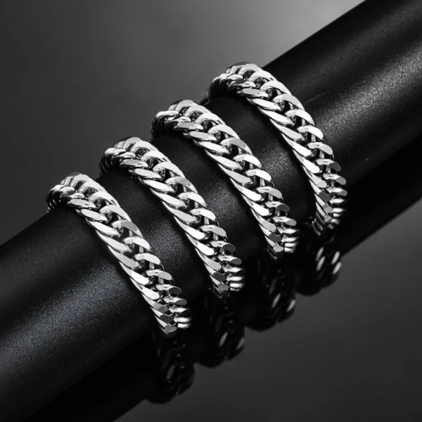 4.8mm/5.8mm/6.6mm/7.5mm/9.2mm Stainless Steel Cuban Link Chains Classic Men Boy Curb Chunky Necklace 14 to 30 Inches - Image 3