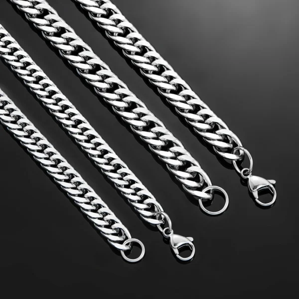 4.8mm/5.8mm/6.6mm/7.5mm/9.2mm Stainless Steel Cuban Link Chains Classic Men Boy Curb Chunky Necklace 14 to 30 Inches - Image 4