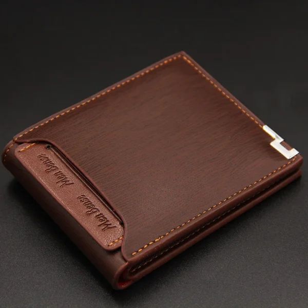 Fashion Men's Wallet PU Leather Short Card Holder Purse for Men Luxury Designer Billfold Male Portable Small Cardholder Wallets