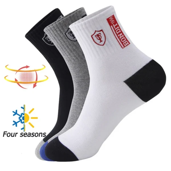 5/10pairs Breathable Cotton Sport Stockings Men Bamboo Fiber Autumn and Winter Men Socks Sweat Absorption Deodorant Business Sox - Image 2