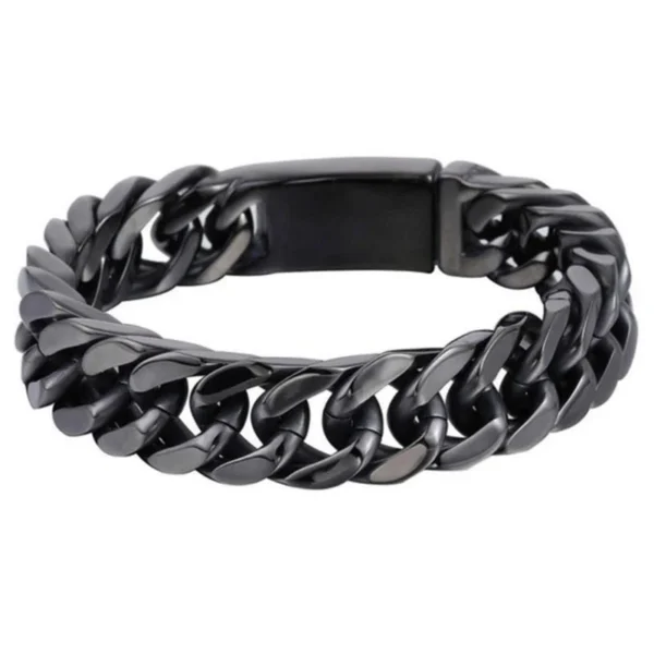 Fashion Black Cuban Chain Bracelet Stainless Steel Bracelet Hip Hop Bracelets for Men Jewelry Party Anniversary Gift Wholesale - Image 5