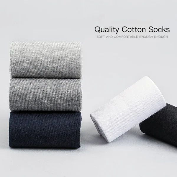 HSS Brand Men's Cotton Socks New Style Black Business Men Socks Soft Breathable Summer Winter for Male Socks Plus Size (6.5-14) - Image 5