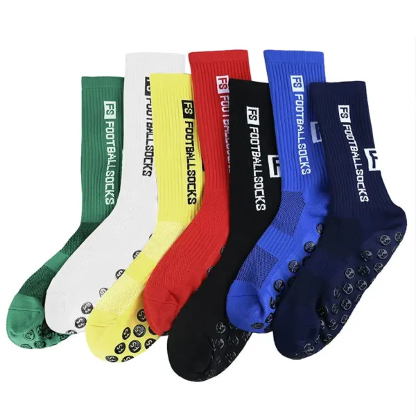 4Pairs/Lot FS Football Socks New Style Round Silicone Suction Cup Grip Anti Slip Soccer Socks Sports Men Baseball Rugby Socks - Image 5