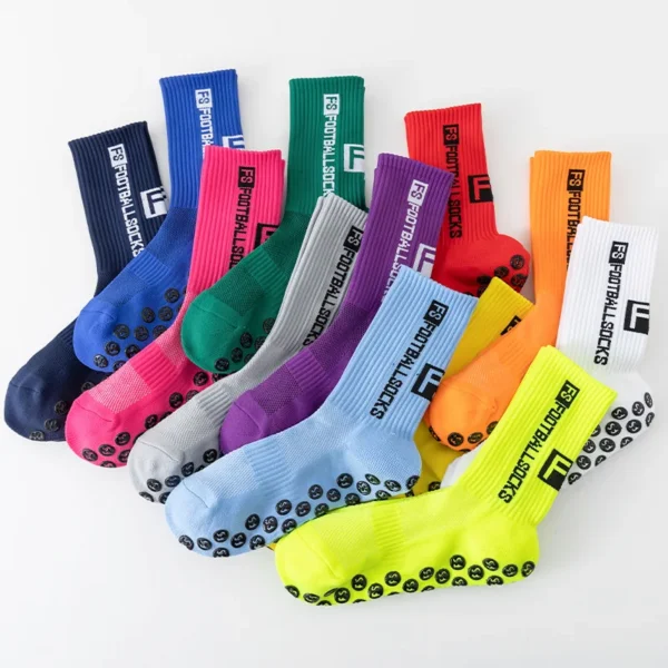 4Pairs/Lot FS Football Socks New Style Round Silicone Suction Cup Grip Anti Slip Soccer Socks Sports Men Baseball Rugby Socks - Image 6